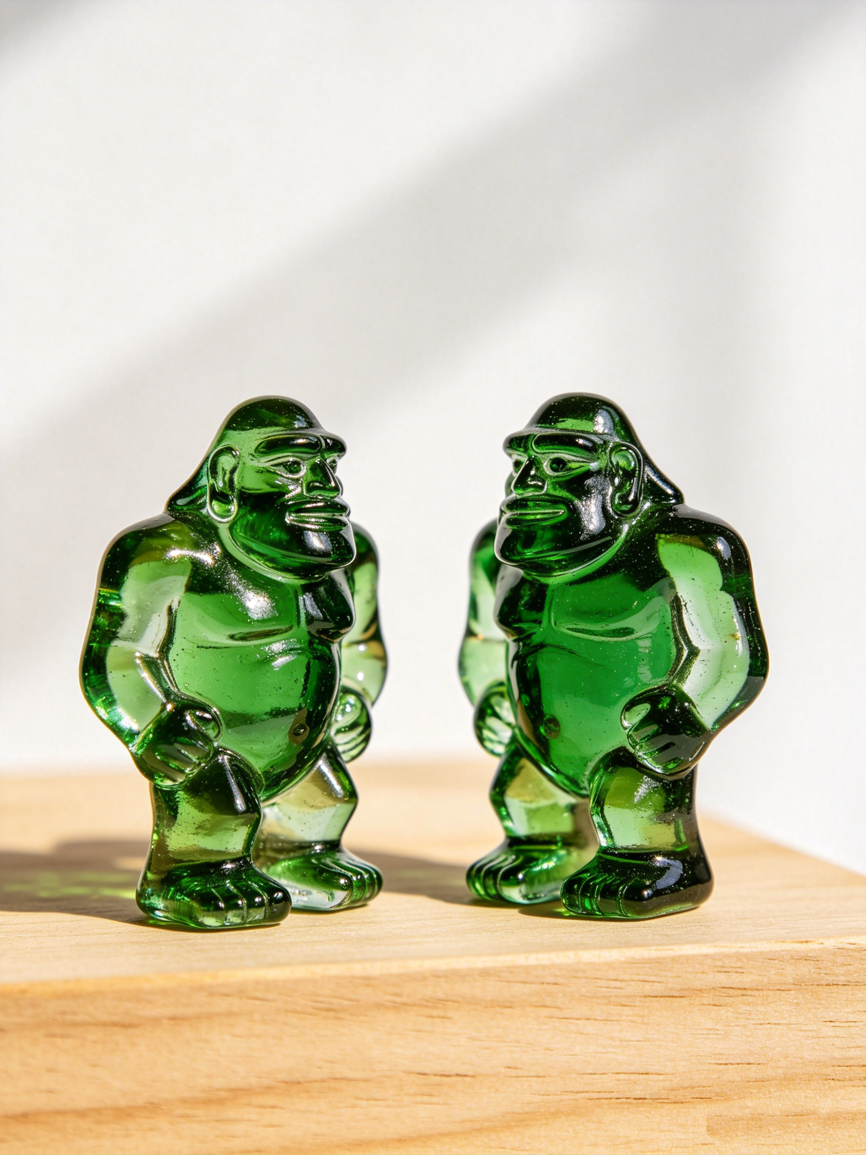 Handmade The Green Giants Handblown Glass Figurines (Pair)
